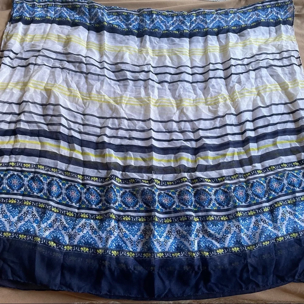 Lightweight Scarf - Blue, Yellow, White